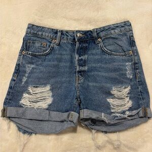 H&M (Divided) Blue Jean Distressed Shorts